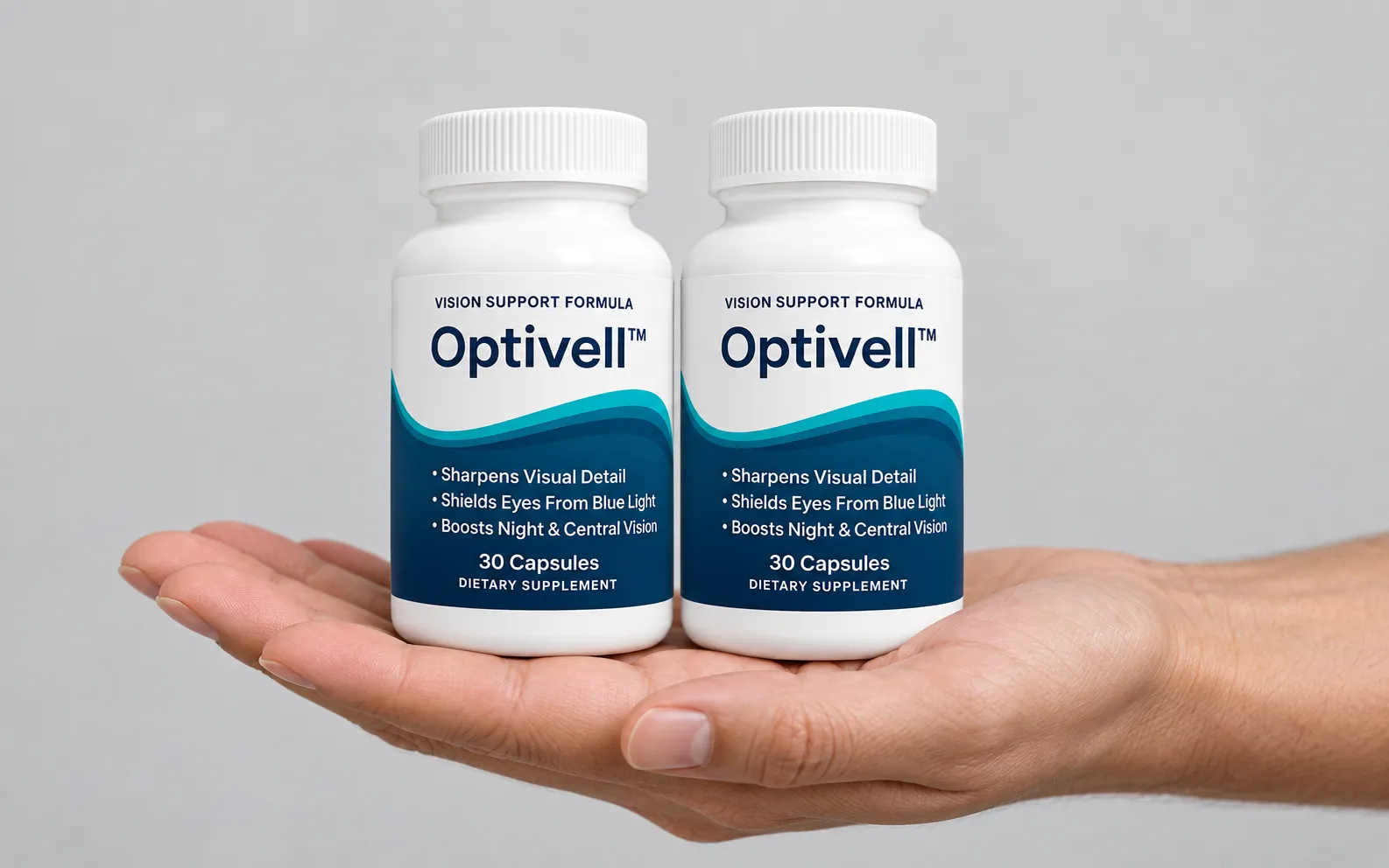 Optivell — the package held in a hand