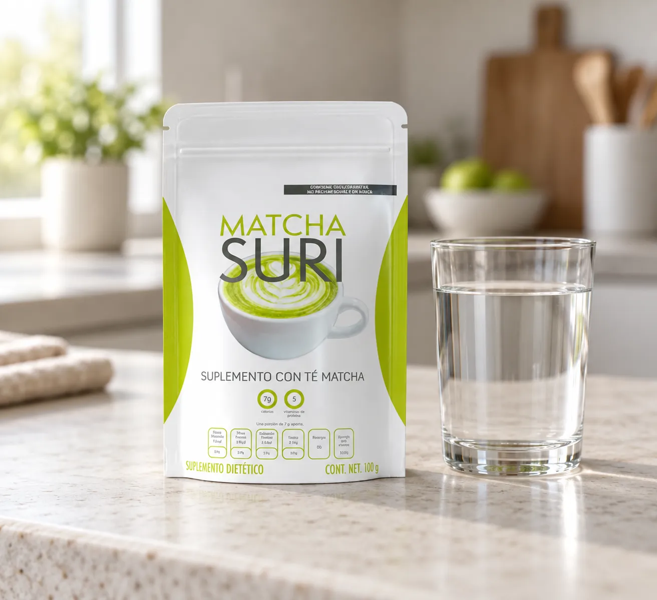 Matcha Suri — the package in everyday use