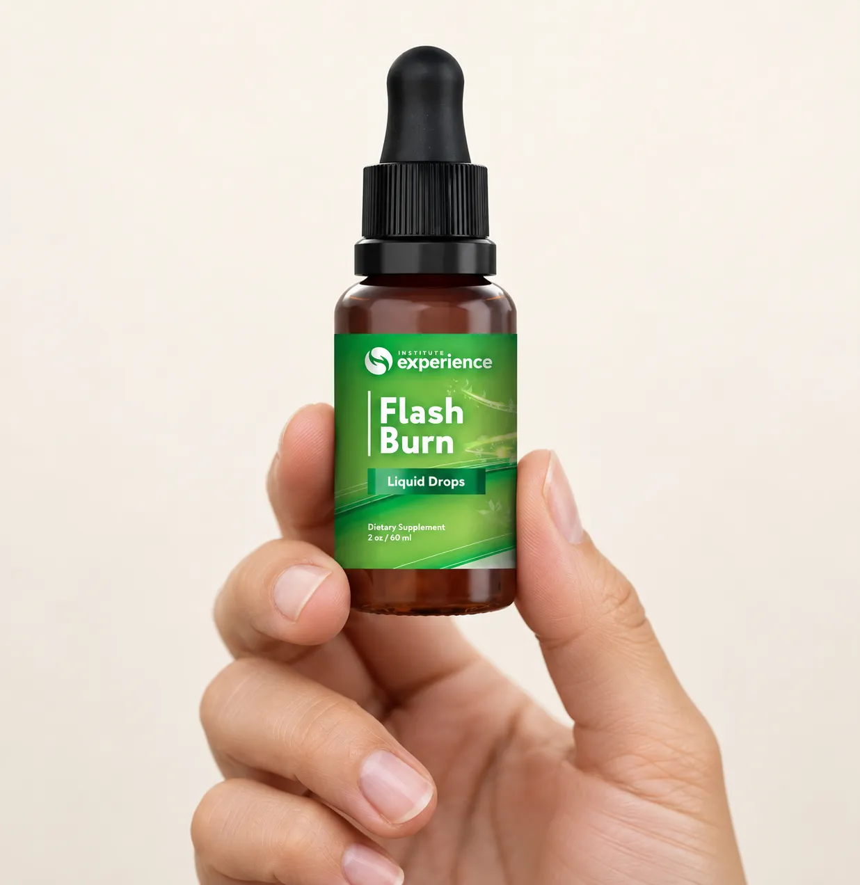 FlashBurn — the package held in a hand
