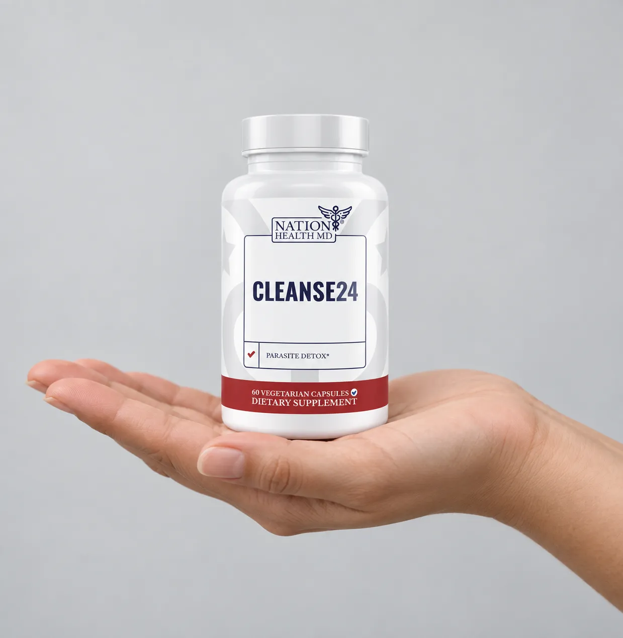 Cleanse 24 VSL — the package held in a hand