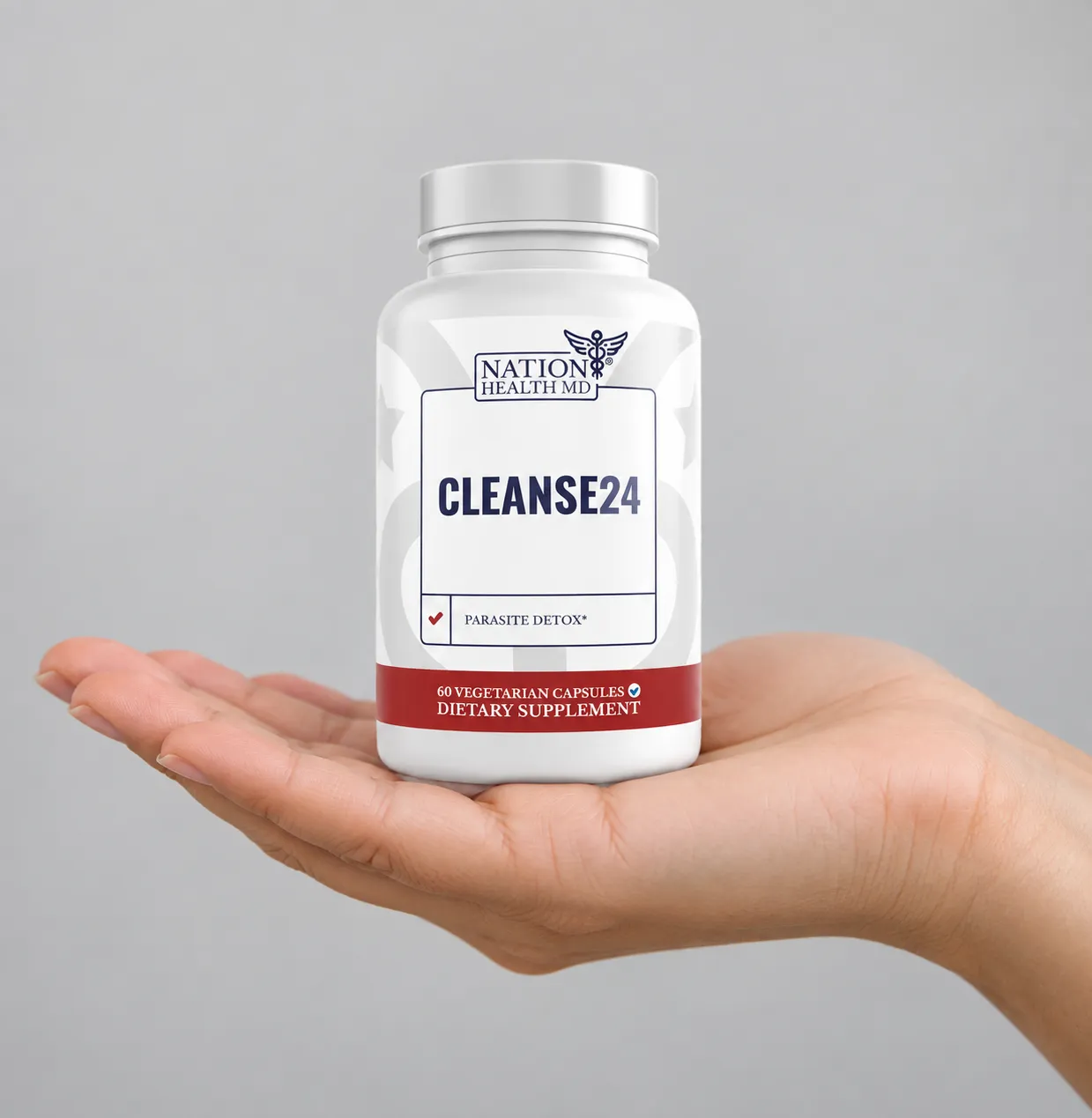 Cleanse 24 — the package held in a hand