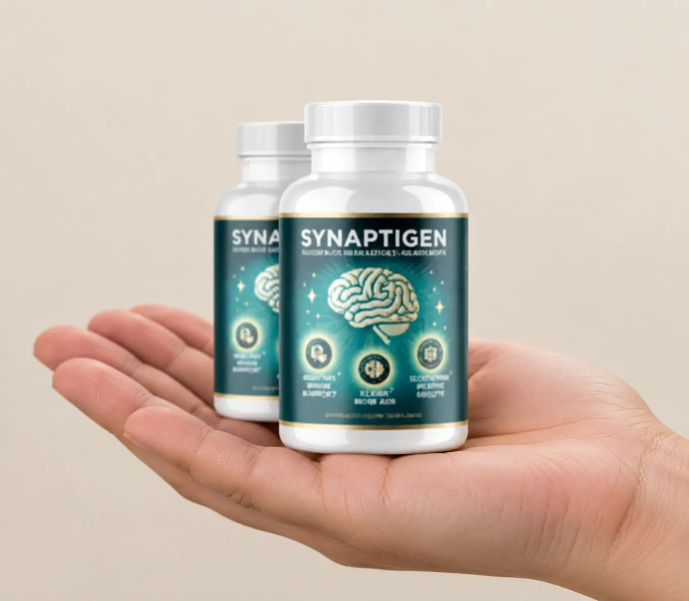 Synaptigen — the package held in a hand