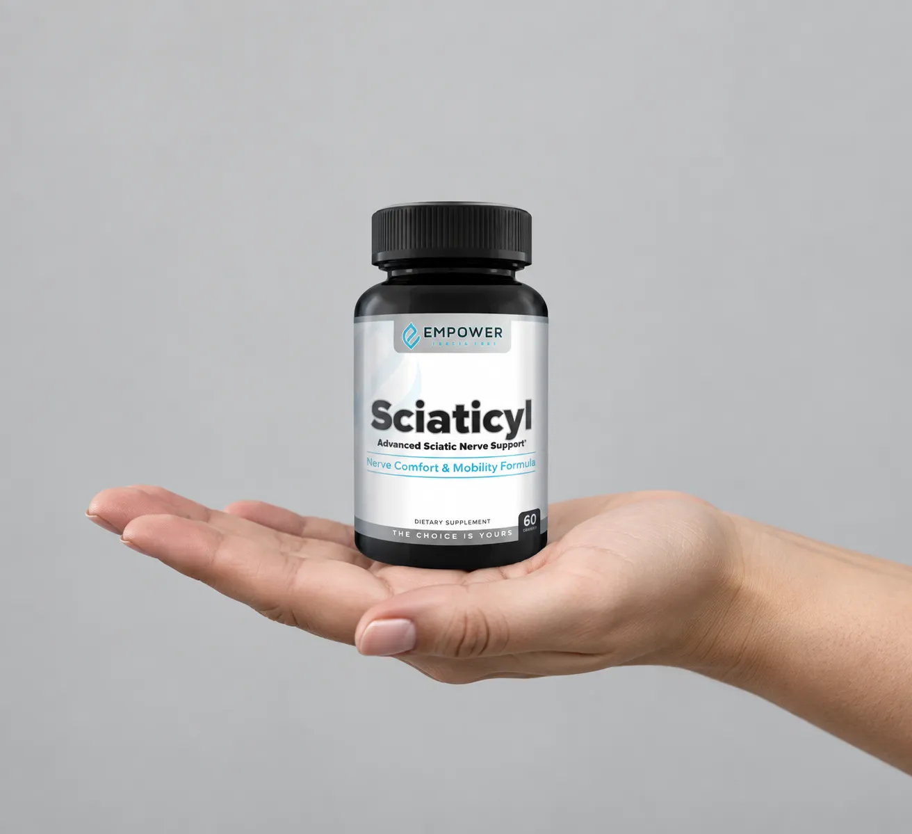 Sciaticyl — the package held in a hand