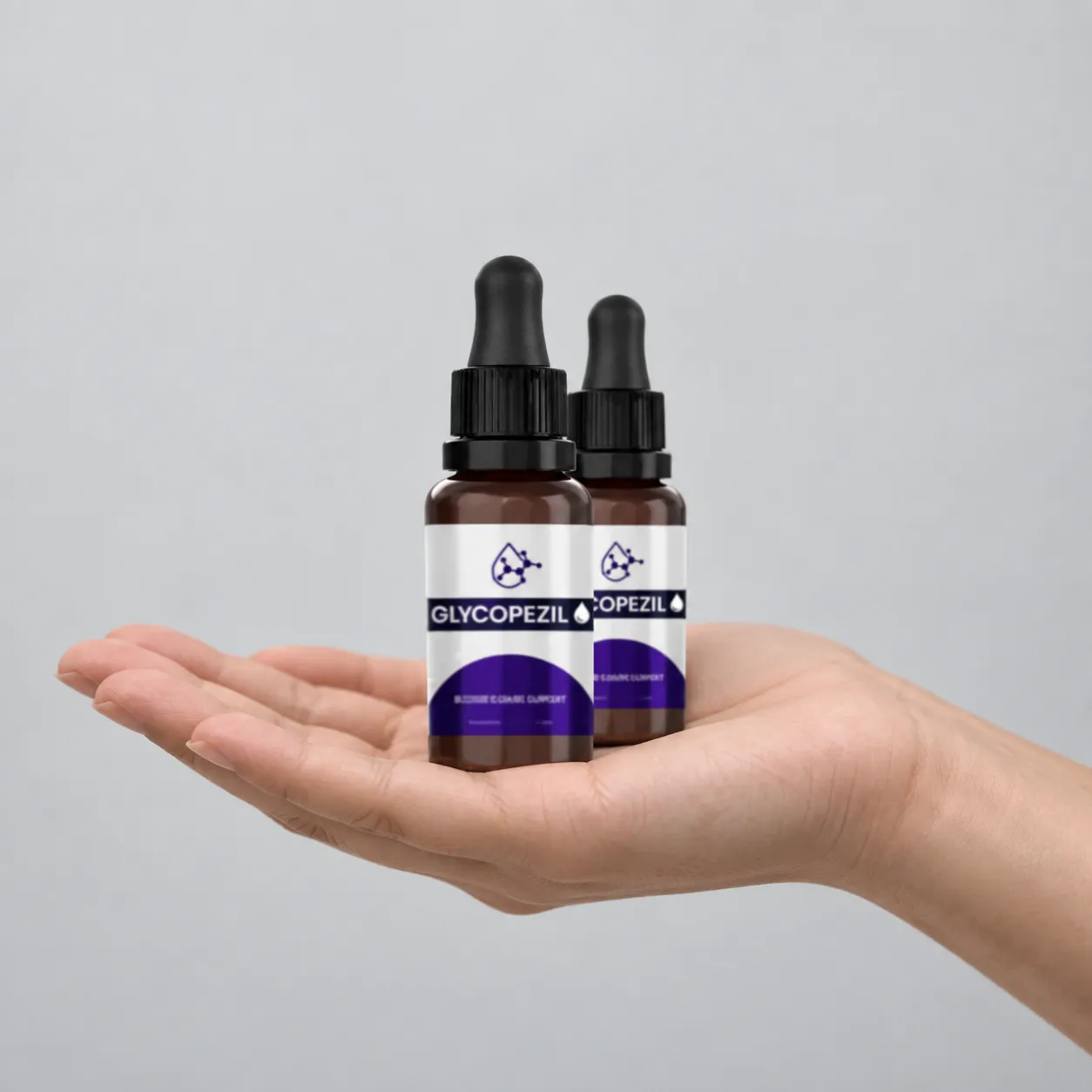 GlycoPezil — the package held in a hand
