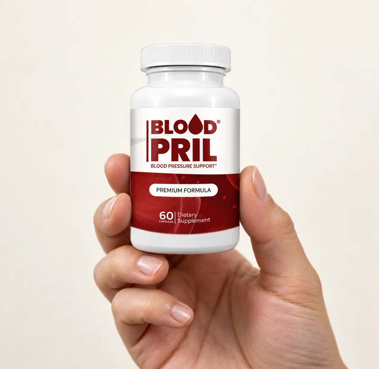 Bloodpril — the package held in a hand